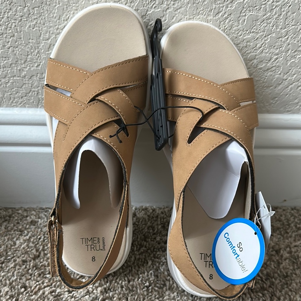 Time and Tru Tan Strappy Sandals